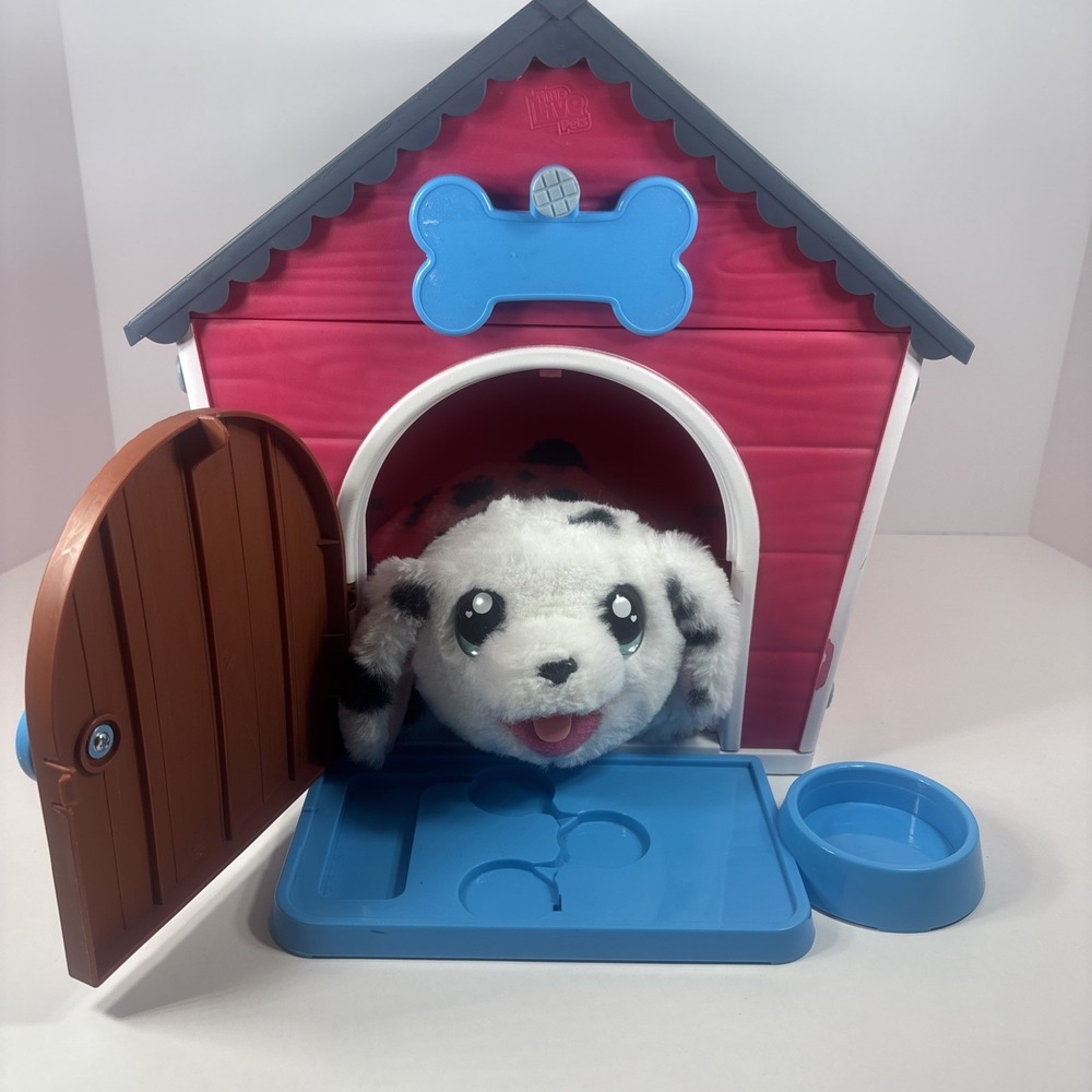 Little Live Pets My Really Real Puppy Patches W/ Dog House Tested & Works-
